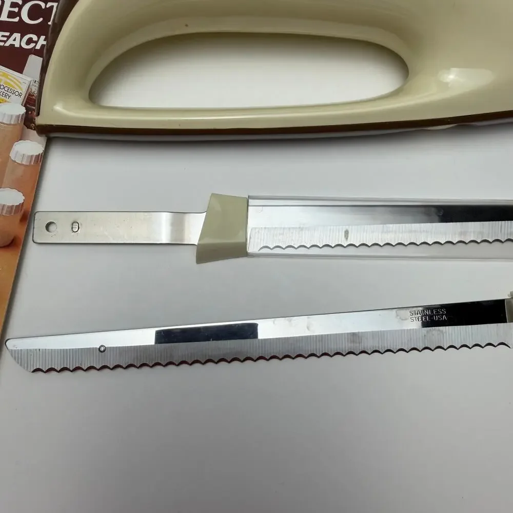 VTG Hamilton Beach 275ALB Electric Knife Almond Brown w Box Blades Retro Kitchen